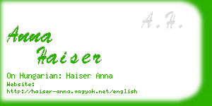 anna haiser business card